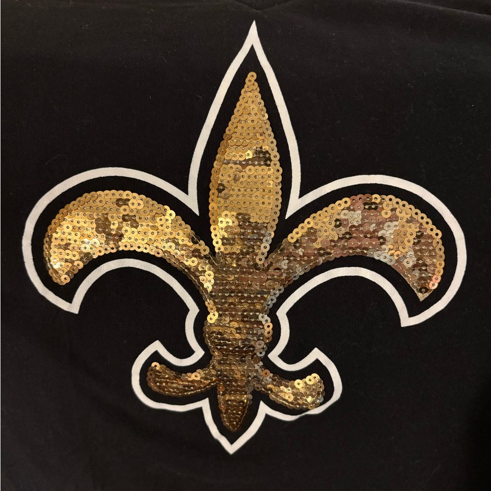 PINK Victoria's Secret Black and Gold V-Neck New Orleans Saints - Picture 3 of 5